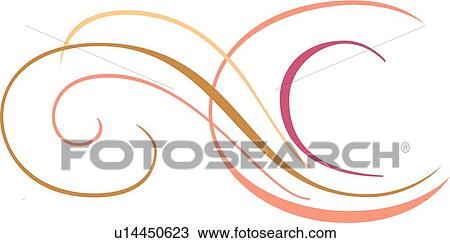 Clipart - Pretty pink lines with brown accents . Fotosearch