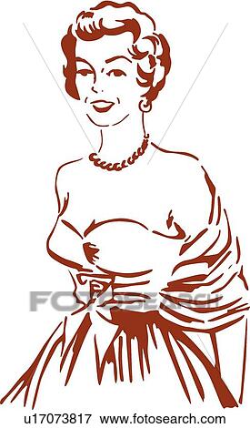 Clip Art - Pretty woman . Fotosearch