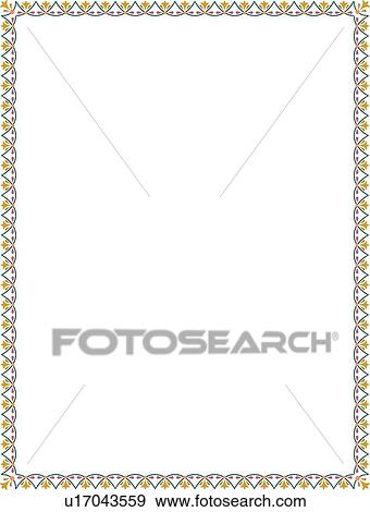 Clip Art - Pretty yellow, gold and green victorian Border. Fotosearch