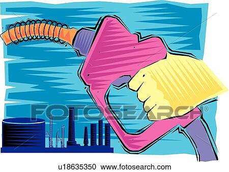 Pumping gas View Large Clip Art Graphic Clipart - Pumping gas . Fotosearch