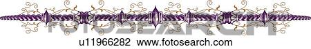 Purple and gold horizontal Design Ornament View Large Clip Art Graphic Clipart - Purple and gold horizontal Design Ornament. Fotosearch