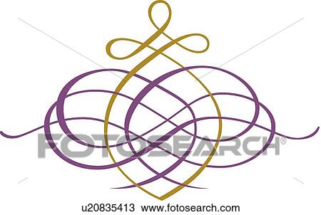Clipart - Purple and Gold Line Design. Fotosearch
