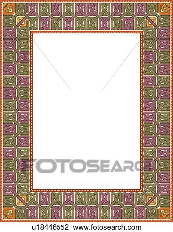 Clipart - Purple and Green Celtic Border. Fotosearch