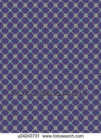 Clipart - Purple and Green Floral Background Pattern. Fotosearch