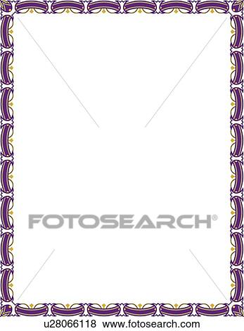Purple and green ribbon arabesque Border View Large Clip Art Graphic Clip Art - Purple and green ribbon arabesque Border. Fotosearch