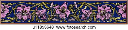 Purple and navy floral design ornament View Large Clip Art Graphic Clip Art - Purple and navy floral design ornament. Fotosearch