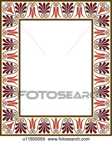 Purple and Red Baroque Border View Large Clip Art Graphic Clipart - Purple and Red Baroque Border. Fotosearch