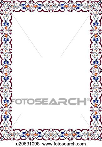 Clip Art - Purple, Blue and Orange Border. Fotosearch