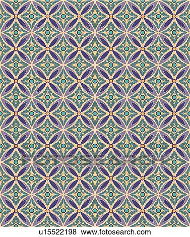 Clip Art - Purple circle with leaf background pattern. Fotosearch