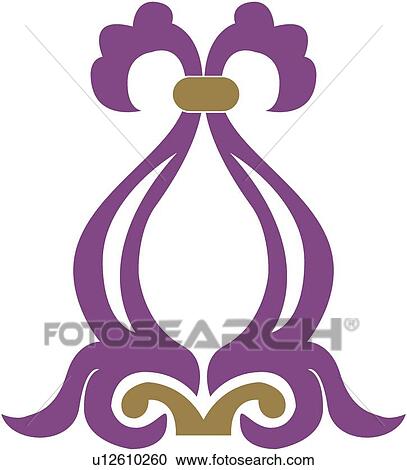 Clipart - Purple design with brown accents . Fotosearch