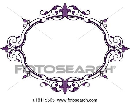 Clipart - Purple fancy frame. Fotosearch