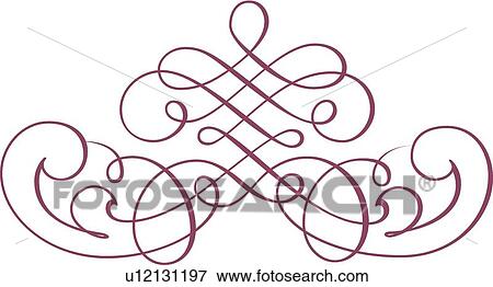 Clip Art - Purple fancy loops and lines. Fotosearch
