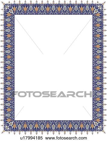 Purple Floral Arabesque Border View Large Clip Art Graphic Clipart - Purple Floral Arabesque Border. Fotosearch