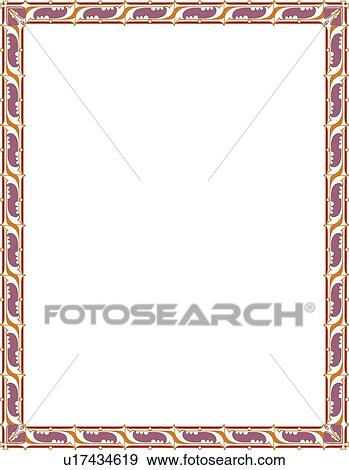 Purple, gold and red modern victorian Border View Large Clip Art Graphic Clip Art - Purple, gold and red modern victorian Border. Fotosearch