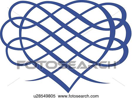 Purple heart and loops View Large Clip Art Graphic Clipart - Purple heart and loops . Fotosearch