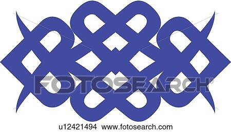 Clipart - Purple hearts and knots . Fotosearch