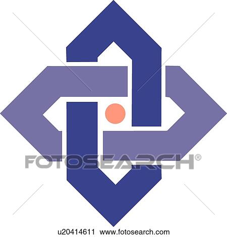 Clipart - Purple knot with peach circle . Fotosearch