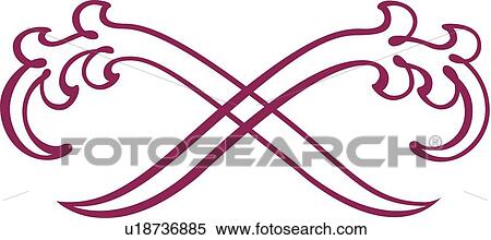 Clipart - Purple leaves and lines. Fotosearch