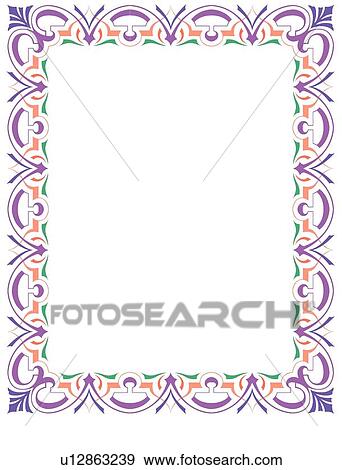 Purple, Orange and Green Border View Large Clip Art Graphic Clip Art - Purple, Orange and Green Border. Fotosearch