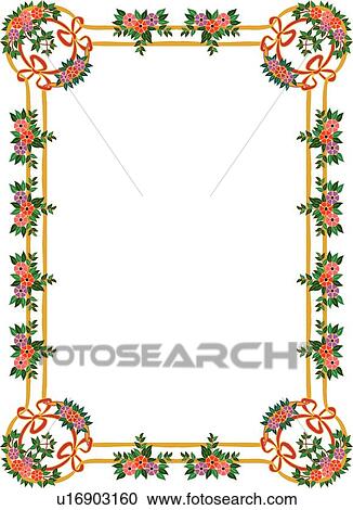 Purple, pink, green and orange floral victorian Border View Large Clip Art Graphic Clipart - Purple, pink, green and orange floral victorian Border. Fotosearch
