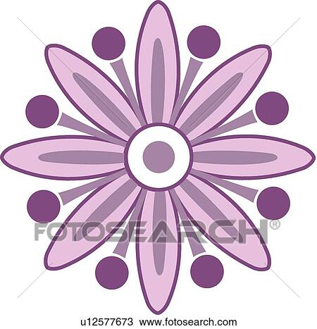 Purple retro flower View Large Clip Art Graphic Clipart - Purple retro flower . Fotosearch