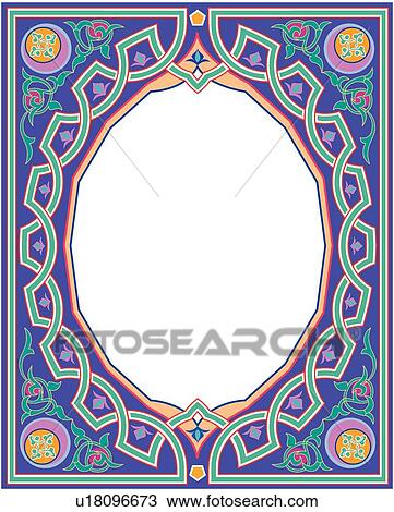Clipart - Purple teal coral frame with copy space. Fotosearch