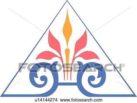 Purple triangle with pink and orange design View Large Clip Art Graphic Clipart - Purple triangle with pink and orange design . Fotosearch