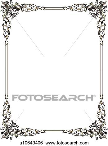 Rectangle Border with decorative corners View Large Clip Art Graphic Clip Art - Rectangle Border with decorative corners. Fotosearch
