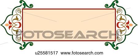 Rectangle copy space with floral design View Large Clip Art Graphic Clip Art - Rectangle copy space with floral design . Fotosearch