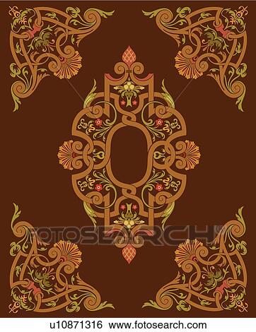 Clip Art - Rectangular brown and yellow banner. Fotosearch