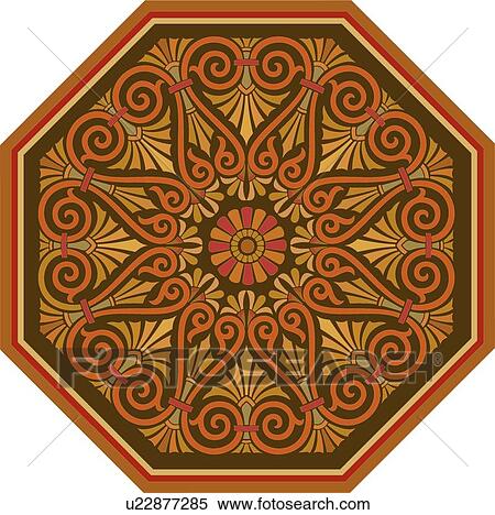 Red and Brown Octagon Design Ornament View Large Clip Art Graphic Clipart - Red and Brown Octagon Design Ornament. Fotosearch