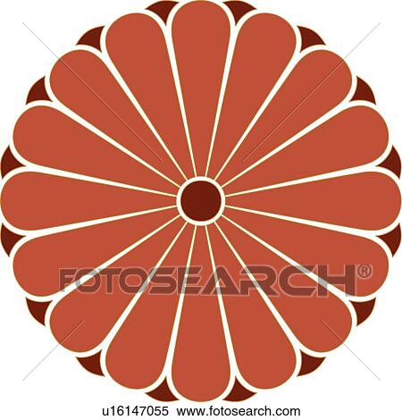 Clipart - Red and coral circular Design Ornament. Fotosearch