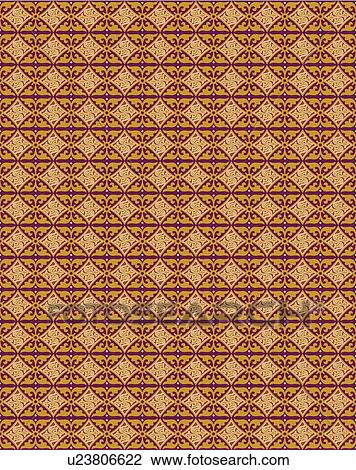 Clipart - Red and cream fancy background pattern. Fotosearch