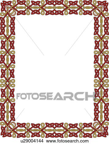 Red and Gold Celtic Border View Large Clip Art Graphic Clipart - Red and Gold Celtic Border. Fotosearch