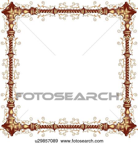 Red and Gold Decorative Frame View Large Clip Art Graphic Clip Art - Red and Gold Decorative Frame. Fotosearch