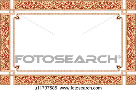 Red and Gold Horizontal Border View Large Clip Art Graphic Clipart - Red and Gold Horizontal Border. Fotosearch