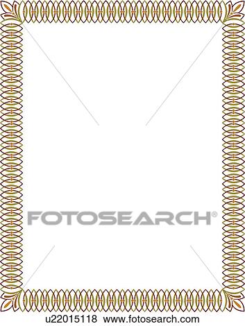 Clip Art - Red and Gold Loop Border. Fotosearch