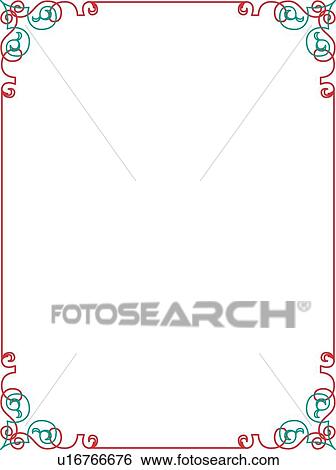 Red and Green Border with Decorative Corners View Large Clip Art Graphic Clip Art - Red and Green Border with Decorative Corners. Fotosearch
