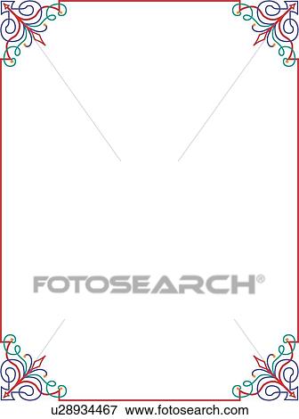 Red and Green Border with Decorative Corners View Large Clip Art Graphic Clip Art - Red and Green Border with Decorative Corners. Fotosearch