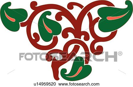 Red and green leaf Design Ornament View Large Clip Art Graphic Clipart - Red and green leaf Design Ornament. Fotosearch