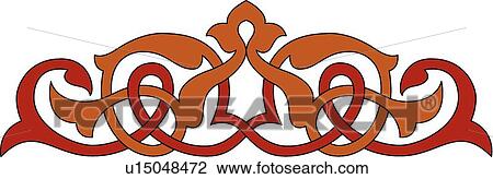 Clipart - Red and orange header swirl . Fotosearch