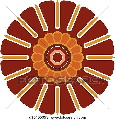 Red and orange segmented circular Design Ornament View Large Clip Art Graphic Clipart - Red and orange segmented circular Design Ornament. Fotosearch