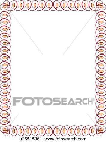 Clipart - Red and orange swirl victorian Border. Fotosearch
