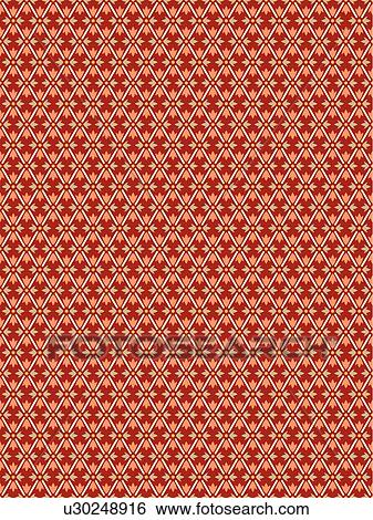 Clip Art - Red and Pink Floral Background Pattern. Fotosearch