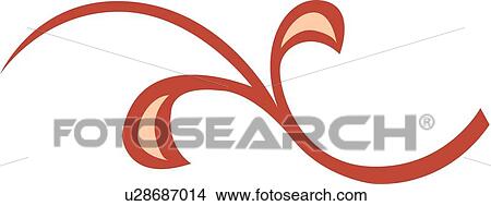 Clipart - Red and pink leaf. Fotosearch