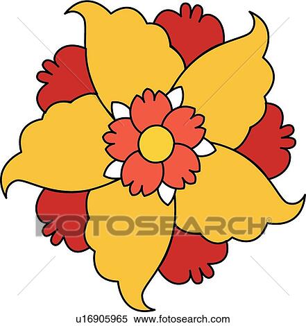 Clipart - Red and yellow flower. Fotosearch