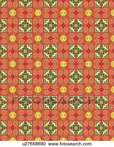 Clipart - Red and yellow square background pattern. Fotosearch