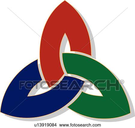 Clipart - Red, Blue and Green Trinity Knot. Fotosearch