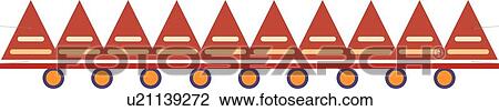 Clipart - Red, blue and orange triangle and circle Design Ornament. Fotosearch