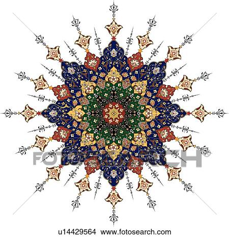 Red, blue, green and tan Arabesque Design View Large Clip Art Graphic Clipart - Red, blue, green and tan Arabesque Design. Fotosearch